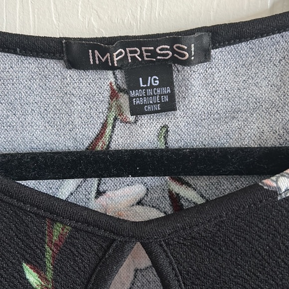 Black Floral Fit and Flare Mini Spring/Summer dress - Picture 2 of 2